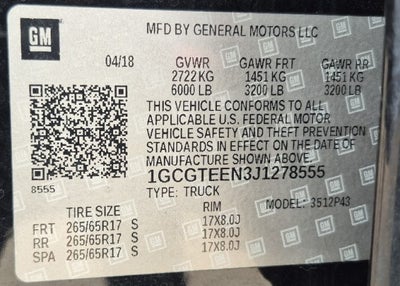 2018 Chevrolet Colorado 4WD ZR2